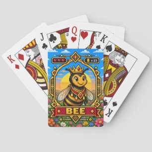 Bee Retro 8-Bit Pixel Art Playing Cards