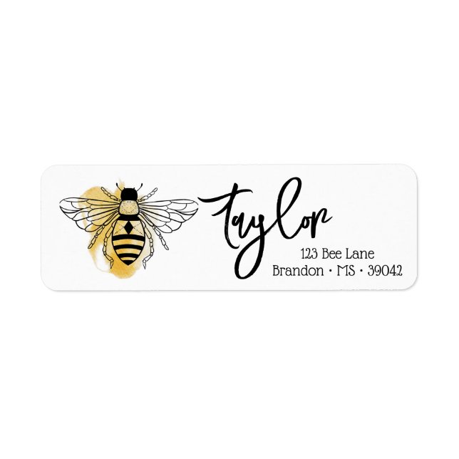 Bee Return Address Label (Front)