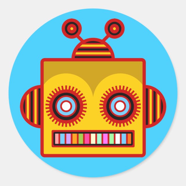 Bee Robot Fun Sticker (Front)