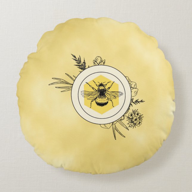 Bee Round Pillow (Front)
