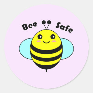 Bee Safe 2 Classic Round Sticker