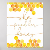 Bee she found her bridal shower poster