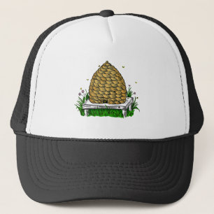 bee skep colour trucker hat