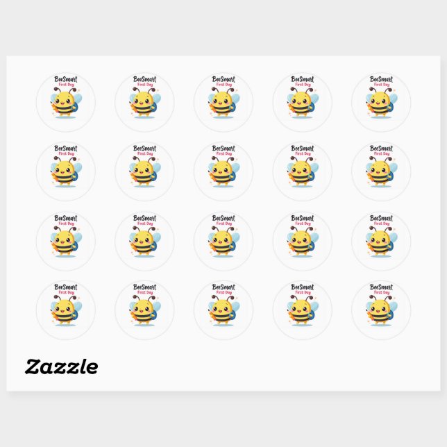 Bee‑Smart First Day Cute School Stickers (Sheet)