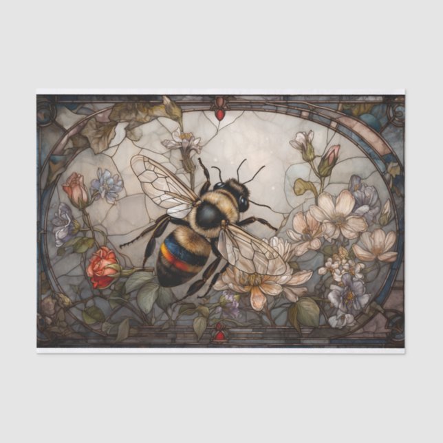 Bee Stained Glass Tissue Paper (Front)