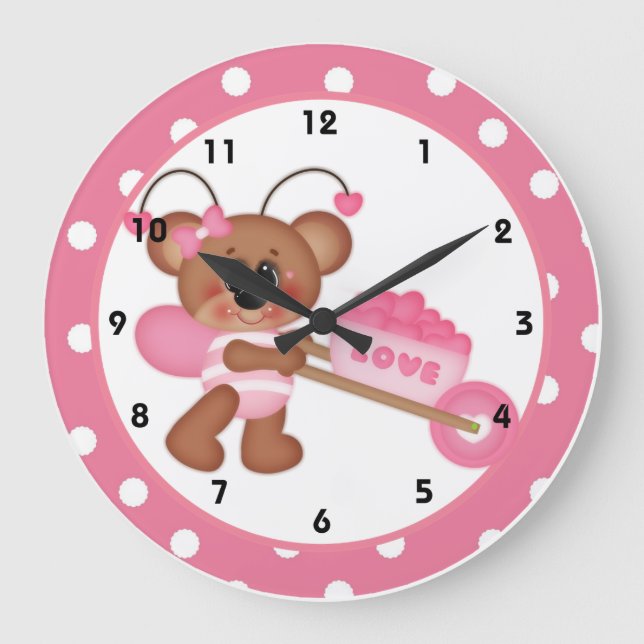 Bee Still My Heart Valentine's Day Clock d5 (Front)
