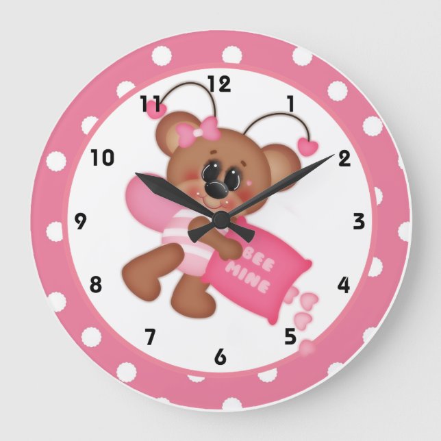 Bee Still My Heart Valentine's Day Clock d7 (Front)