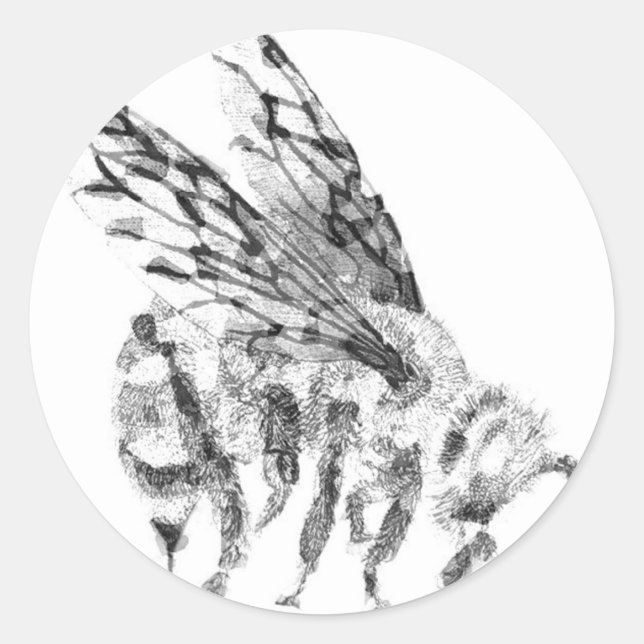 Bee sting classic round sticker (Front)