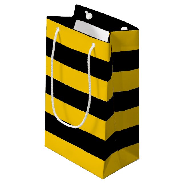 Bee Stripe Design Small Gift Bag (Front Angled)