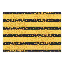 Bee Stripe Patterns Yellow and Black with Hexagons