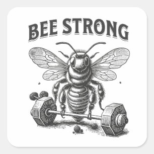 Bee Strong Square Sticker