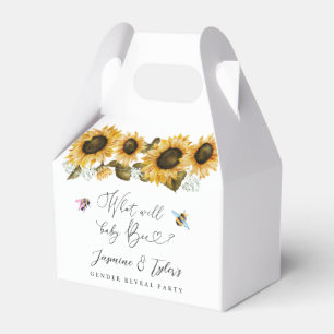 Bee Sunflower Gender Reveal Party  Favour Box