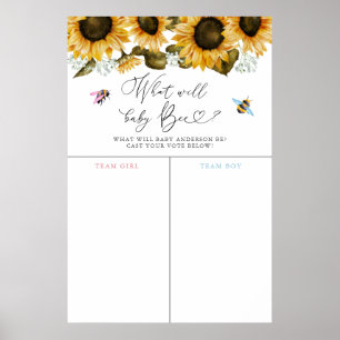Bee Sunflower Gender Reveal Voting Sign