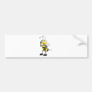 Bee Talking on Phone - Calling Someone Bumper Sticker