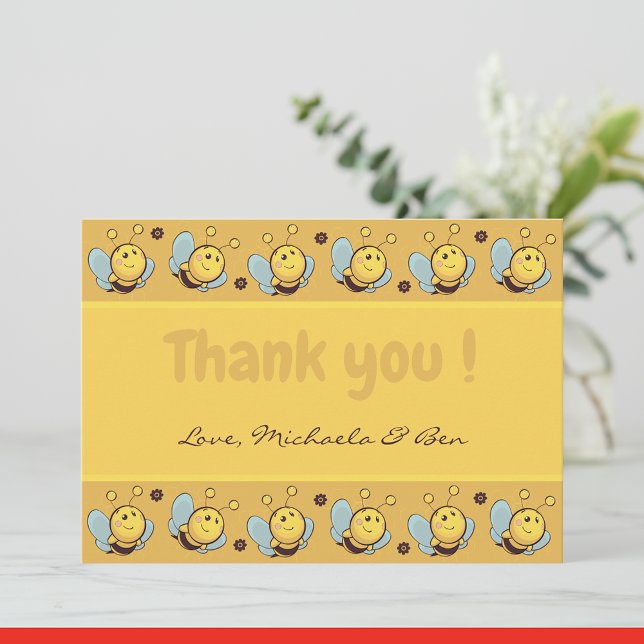 Bee thank you cards, Cute Bumblebee Gender neutral (Creator Uploaded)