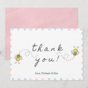 Bee thank you cards, mummy to bee baby shower card