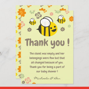 Bee thank you cards Sweet as can bee Mummy to bee