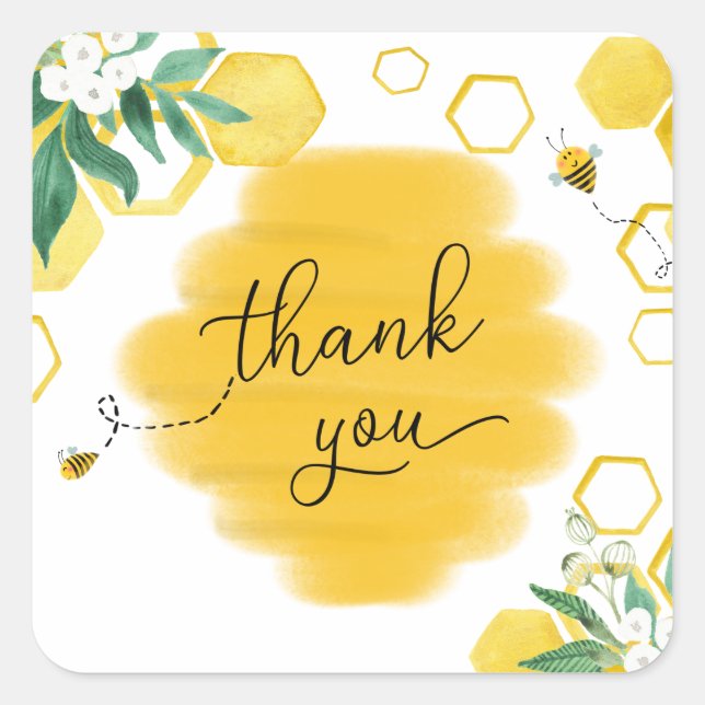 Bee Thank You Favour Sticker (Front)
