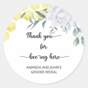 Bee thank you for beeing here  classic round sticker