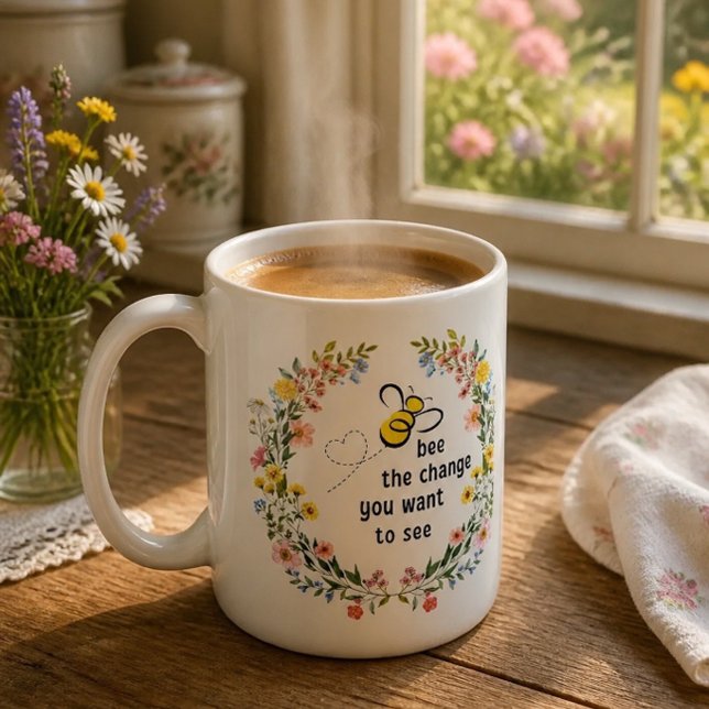 Bee the Change Inspirational Coffee Mug (Creator Uploaded)