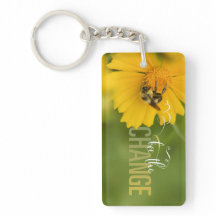 Bee the Change Rectangular Acrylic Keychain