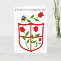 Bee-theemed St George's Day greeting card