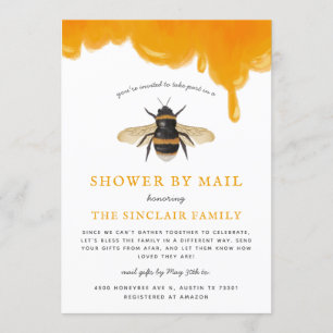 Bee Theme Baby Shower By Mail Invitation