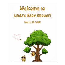 Bee Theme Baby Shower Decoration - Welcome Poster
