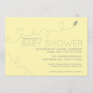 Bee Theme Baby Shower Invitation