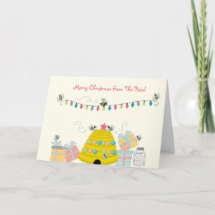 Bee Theme Christmas Holiday Card