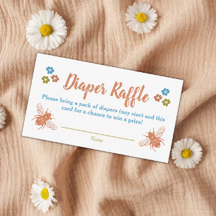 Bee Theme Diaper Raffle Baby Shower Enclosure Card