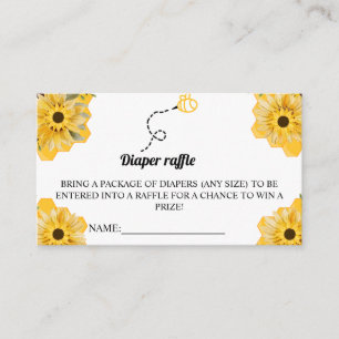 Bee theme Diaper Raffle Baby Shower Game  Place Card