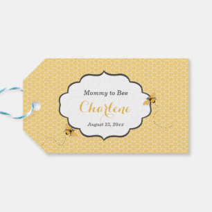 Bee Theme Honeycomb Gold & Grey Gift Tags