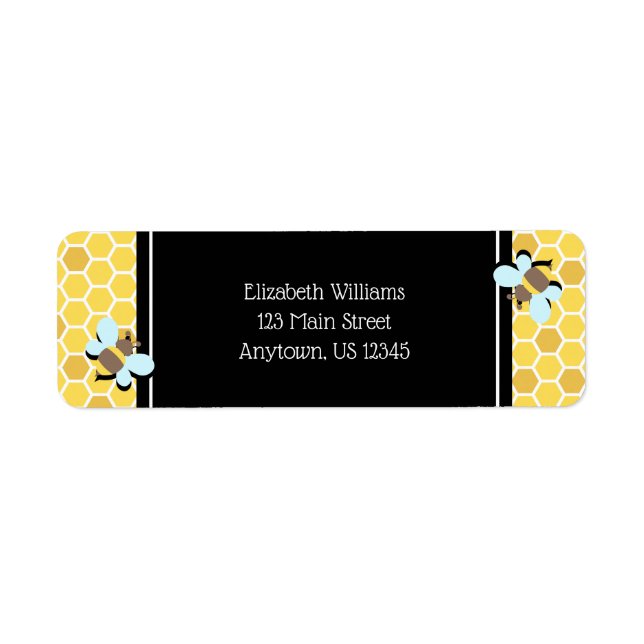 Bee Theme Honeycomb Return Address (Front)