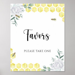 Bee theme wedding - Favours, please take one poste Poster