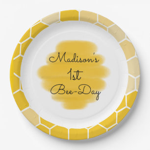 Bee Themed 1st Birthday Party Plates   Bee Day