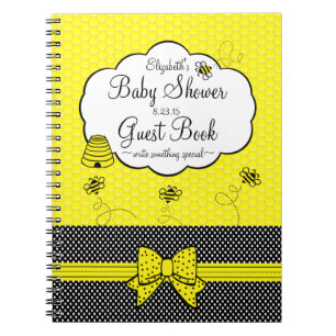 Bee Themed Baby Shower Guest Book- Notebook
