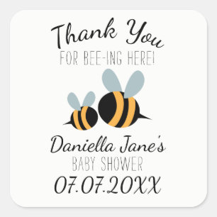 Bee themed Baby Shower Stickers