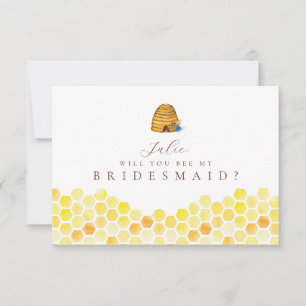 Bee Themed Bridesmaid Card