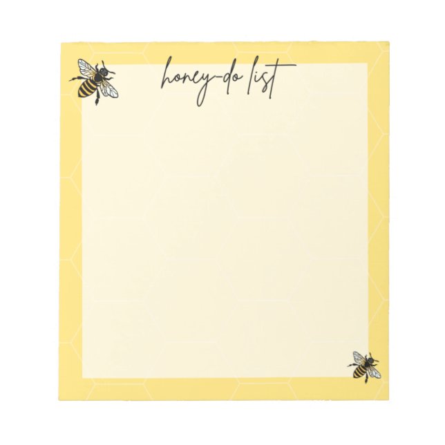 Bee Themed Honey-Do To Do List Notepad (Front)