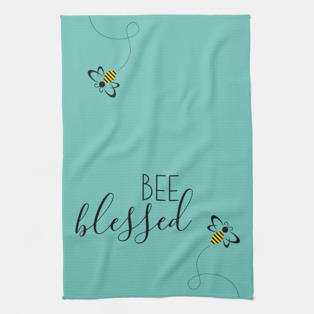 Bee Themed Spring Home Decor Tea Towel (Vertical)
