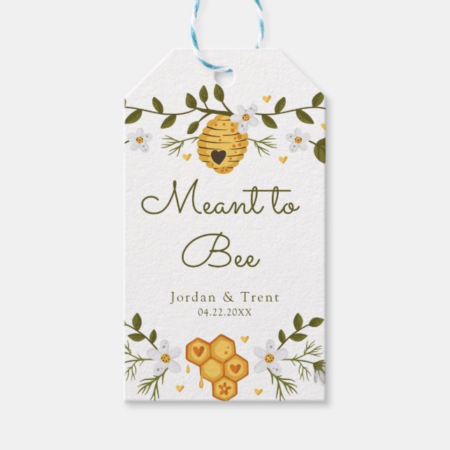 Bee Themed Wedding/Bridal Shower Favour/Gift Tag (Front)