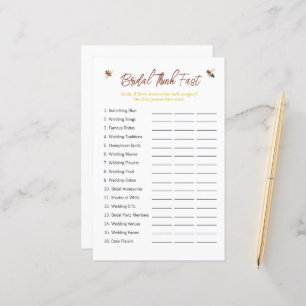Bee "Think Fast" Bridal Shower Game