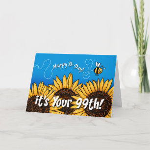 bee trail sunflower - 99 years old card