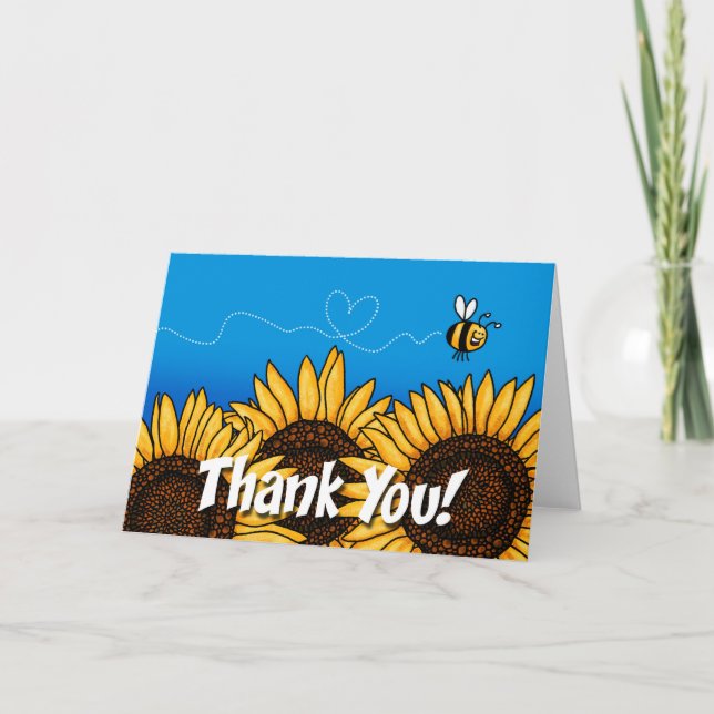 bee trail sunflower - thank you card (Front)