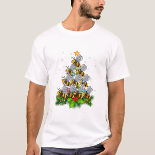 Bee Tree Christmas Funny Bee Christmas Lover T-Shirt