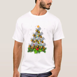 Bee Tree Christmas Funny Bee Christmas Lover T-Shirt
