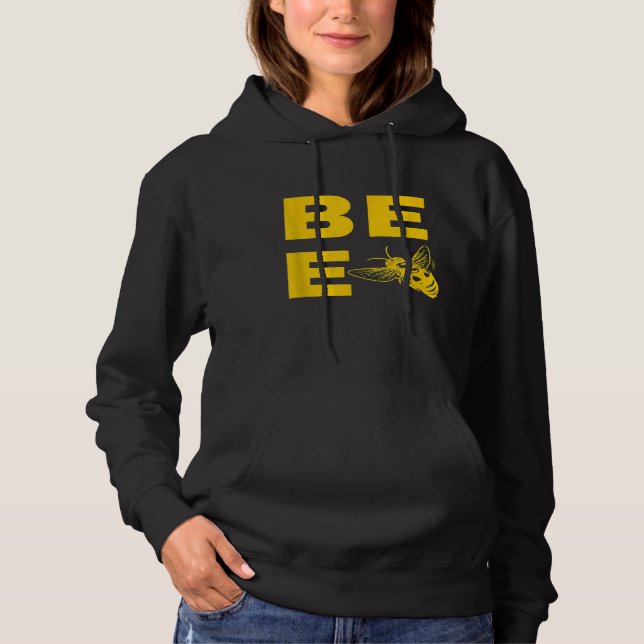 Bee Typography Yellow Cool Beekeeping Hoodie (Front)