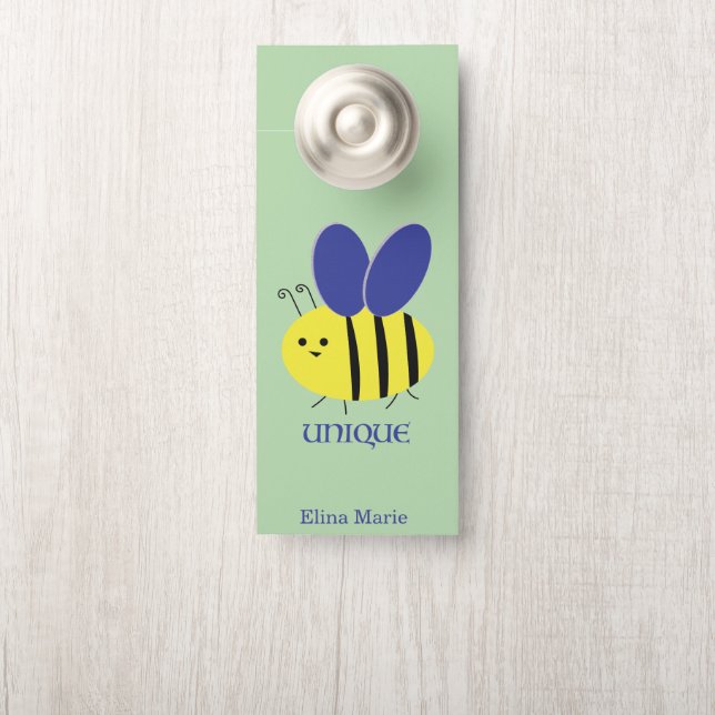Bee Unique and Bee Sleepy Door Hanger (On Knob)