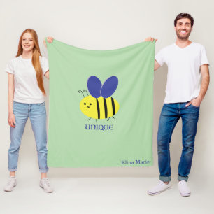 Bee Unique green/purple Fleece Blanket